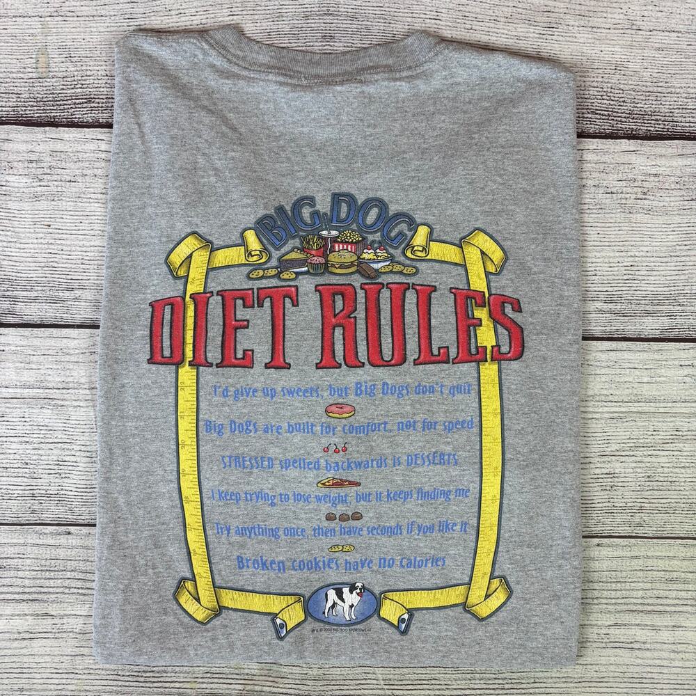 Vintage 2000 Big Dogs "Diet Rules" T-shirt